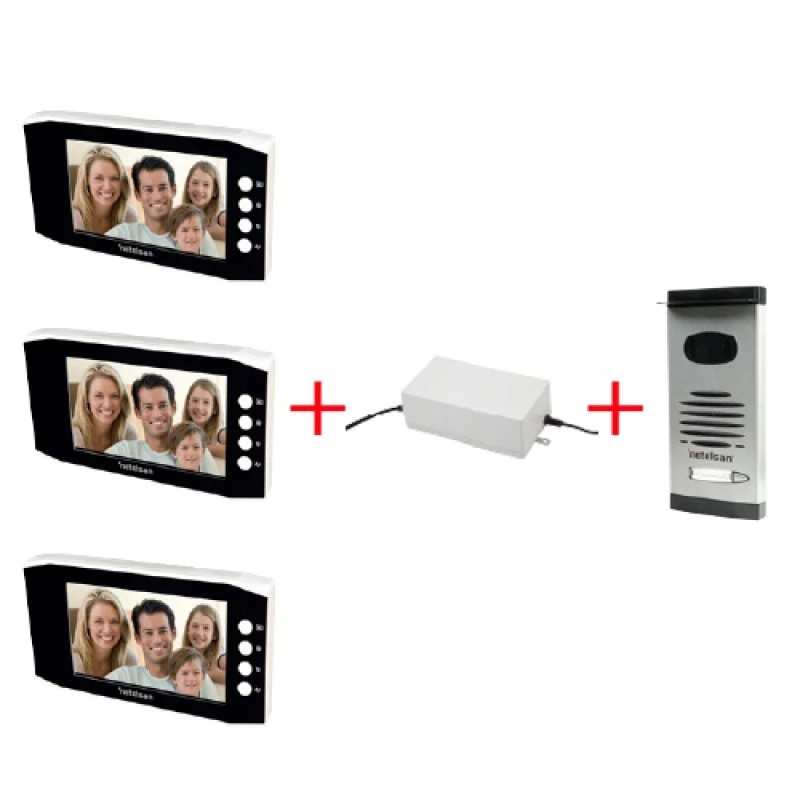 WARRIOR X7” Renkli Butonlu LCD Görüntülü Villa Kitler (Üçlü)